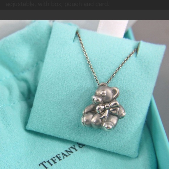 Tiffany & Co. Jewelry - Tiffany & Co. Sterling Silver Necklace and teddy bear Pendant, adjustable.